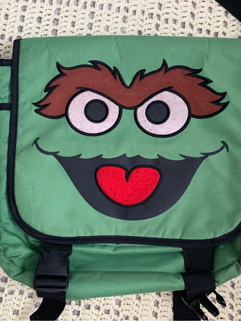 Vintage Sesame Street Oscar The Grouch Messenger Everyday Bag
